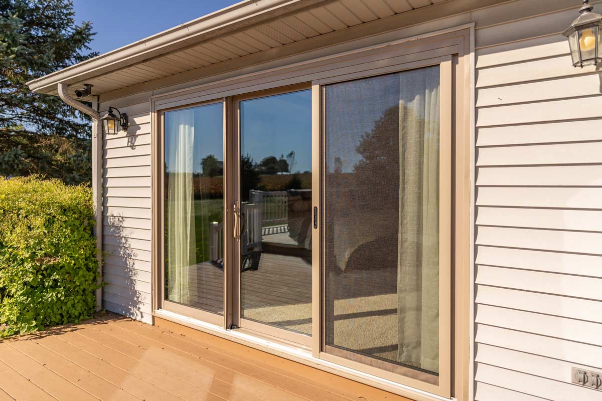 beautiful sliding patio door - brown lining