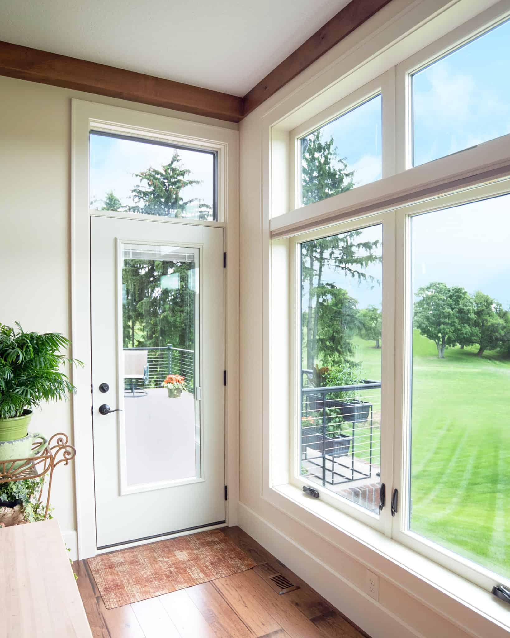 Home living room outfitted with the latest in vinyl windows and doors!